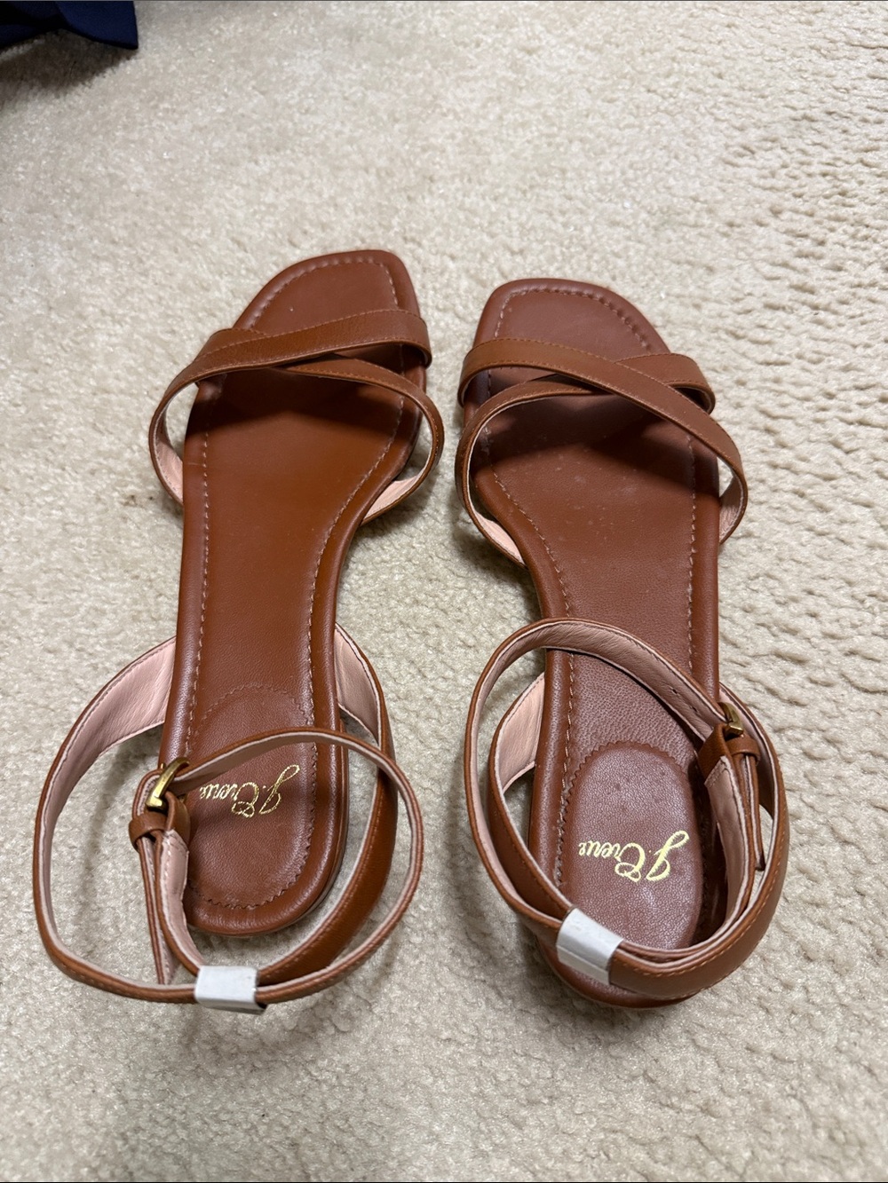 Brown Strappy Ankle-Wrap Sandals